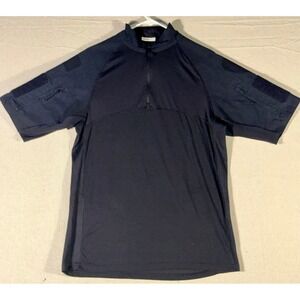 Condor Mens Tactical Combat Shirt Black Quarter Zip Short Sleeve Size L 101065